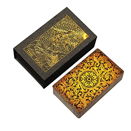 Yedaoiu Tarotkarten Aus Goldfolie, PVC, Wasserdicht, Brettspiel, Tarotkarten Für Anfänger, Waite-Tarot-Deckkarten Mit Leitfaden, Tarotkarten,Glasiertes goldenes Tarot Yedaoiu Tarotkarten Aus Goldfolie, PVC, Wasserdicht, Brettspiel, Tarotkarten Für Anfänger, Waite-Tarot-Deckkarten Mit Leitfaden, Tarotkarten,Glasiertes goldenes Tarot von Yedaoiu