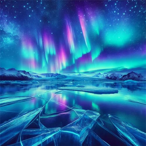 1000 Teile Puzzle für Erwachsene mit Aurora-Gletscherlandschaft Puzzles, EIN Herausforderndes Rätsel,Puzzles für Die Ganze Familie,1000 DIY Kunst Puzzle Home Dekoration Geschenke von Yeecer