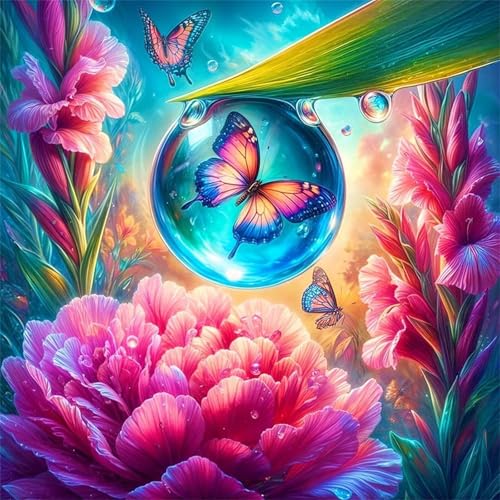 1000 Teile Puzzle für Erwachsene mit Blume Wassertropfen Schmetterling Puzzles, EIN Herausforderndes Rätsel,Puzzles für Die Ganze Familie,1000 DIY Kunst Puzzle Home Dekoration Geschenke von Yeecer