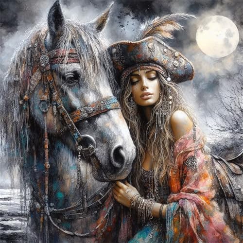 1000 Teile Puzzle für Erwachsene mit Cowgirl Pferd Puzzles, EIN Herausforderndes Rätsel,Puzzles für Die Ganze Familie,1000 DIY Kunst Puzzle Home Dekoration Geschenke von Yeecer