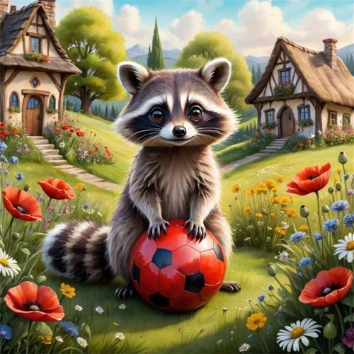 1000 Teile Puzzle für Erwachsene mit Dorf-Waschbär-Landschaft Puzzles, EIN Herausforderndes Rätsel,Puzzles für Die Ganze Familie,1000 DIY Kunst Puzzle Home Dekoration Geschenke von Yeecer