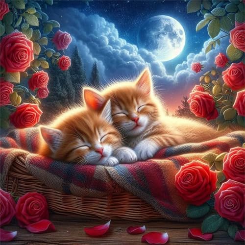 1000 Teile Puzzle für Erwachsene mit Gartenrose Katze Puzzles, EIN Herausforderndes Rätsel,Puzzles für Die Ganze Familie,1000 DIY Kunst Puzzle Home Dekoration Geschenke von Yeecer