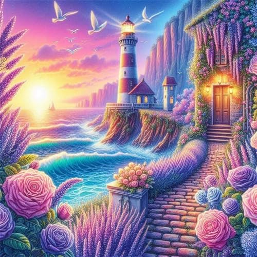 1000 Teile Puzzle für Erwachsene mit Leuchtturm am Strandhäuschen Puzzles, EIN Herausforderndes Rätsel,Puzzles für Die Ganze Familie,1000 DIY Kunst Puzzle Home Dekoration Geschenke von Yeecer