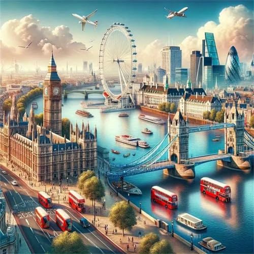 1000 Teile Puzzle für Erwachsene mit Londoner Stadtlandschaft Puzzles, EIN Herausforderndes Rätsel,Puzzles für Die Ganze Familie,1000 DIY Kunst Puzzle Home Dekoration Geschenke von Yeecer