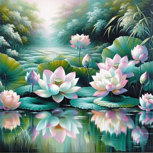 1000 Teile Puzzle für Erwachsene mit Lotus Lake Landschaft Puzzles, EIN Herausforderndes Rätsel,Puzzles für Die Ganze Familie,1000 DIY Kunst Puzzle Home Dekoration Geschenke von Yeecer