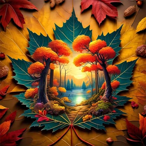 1000 Teile Puzzle für Erwachsene mit Malerischer See mit Ahornblättern Puzzles, EIN Herausforderndes Rätsel,Puzzles für Die Ganze Familie,1000 DIY Kunst Puzzle Home Dekoration Geschenke von Yeecer