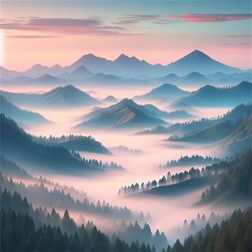 1000 Teile Puzzle für Erwachsene mit Neblige Berglandschaft Puzzles, EIN Herausforderndes Rätsel,Puzzles für Die Ganze Familie,1000 DIY Kunst Puzzle Home Dekoration Geschenke von Yeecer