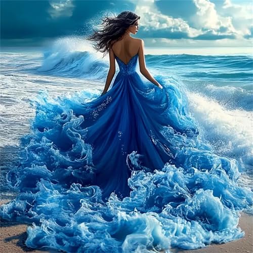 1000 Teile Puzzle für Erwachsene mit Ozeanblaues Kleid für Damen Puzzles, EIN Herausforderndes Rätsel,Puzzles für Die Ganze Familie,1000 DIY Kunst Puzzle Home Dekoration Geschenke von Yeecer