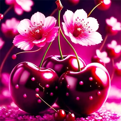 1000 Teile Puzzle für Erwachsene mit Rote Kirschfrucht Puzzles, EIN Herausforderndes Rätsel, 1000 Puzzles für Die Ganze Familie, DIY Kunst Puzzle Home Dekoration Geschenke von Yeecer