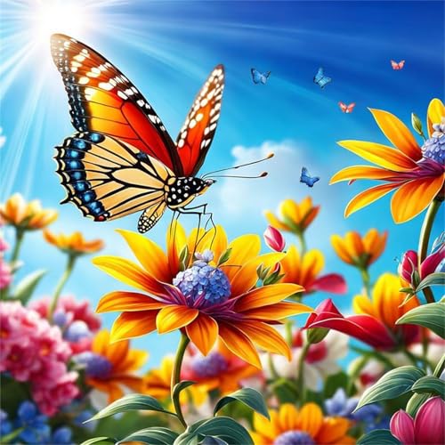 1000 Teile Puzzle für Erwachsene mit Sonnenschein-Blumen-Schmetterling Puzzles, EIN Herausforderndes Rätsel, 1000 Puzzles für Die Ganze Familie, DIY Kunst Puzzle Home Dekoration Geschenke von Yeecer