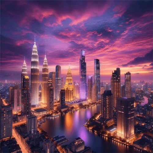 1000 Teile Puzzle für Erwachsene mit Stadtnachtlandschaft Puzzles, EIN Herausforderndes Rätsel,Puzzles für Die Ganze Familie,1000 DIY Kunst Puzzle Home Dekoration Geschenke von Yeecer