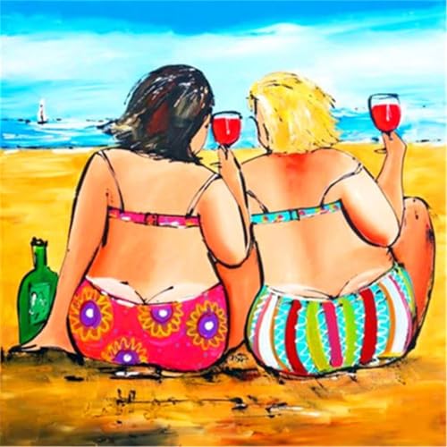 1000 Teile Puzzle für Erwachsene mit Strand Fette Dame Puzzles, EIN Herausforderndes Rätsel, 1000 Puzzles für Die Ganze Familie, DIY Kunst Puzzle Home Dekoration Geschenke von Yeecer
