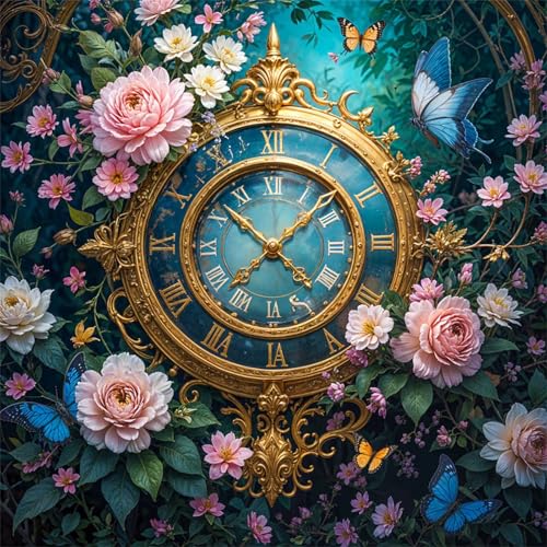 120 Teile Puzzle für Erwachsene mit Gartenuhren Blumen Puzzles, EIN Herausforderndes Rätsel,Puzzles für Die Ganze Familie,120 DIY Kunst Puzzle Home Dekoration Geschenke von Yeecer