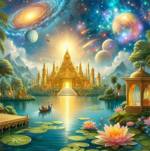 120 Teile Puzzle für Erwachsene mit Goldene Schlosslandschaft Puzzles, EIN Herausforderndes Rätsel,Puzzles für Die Ganze Familie,120 DIY Kunst Puzzle Home Dekoration Geschenke von Yeecer