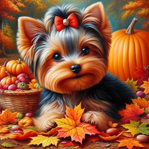 120 Teile Puzzle für Erwachsene mit Herbstlicher Hundekürbis Puzzles, EIN Herausforderndes Rätsel,Puzzles für Die Ganze Familie,120 DIY Kunst Puzzle Home Dekoration Geschenke von Yeecer
