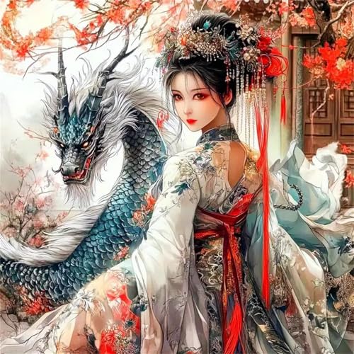 120 Teile Puzzle für Erwachsene mit Japanische Frau mit Drachen Puzzles, EIN Herausforderndes Rätsel,Puzzles für Die Ganze Familie,120 DIY Kunst Puzzle Home Dekoration Geschenke von Yeecer