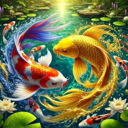 120 Teile Puzzle für Erwachsene mit Koi-Karpfen-Lotus Puzzles, EIN Herausforderndes Rätsel,Puzzles für Die Ganze Familie,120 DIY Kunst Puzzle Home Dekoration Geschenke von Yeecer