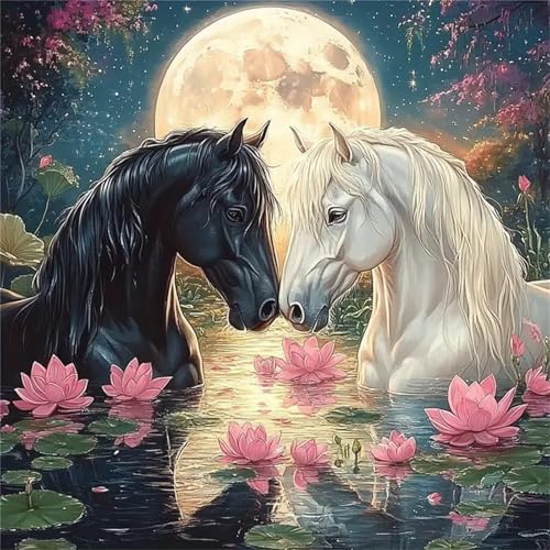 120 Teile Puzzle für Erwachsene mit Moon Lake Pferde Puzzles, EIN Herausforderndes Rätsel,Puzzles für Die Ganze Familie,120 DIY Kunst Puzzle Home Dekoration Geschenke von Yeecer