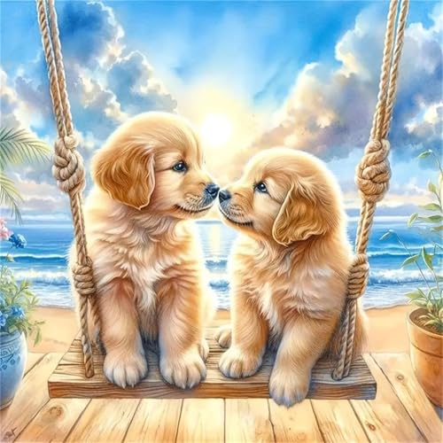 120 Teile Puzzle für Erwachsene mit Strandschaukel Hunde Puzzles, EIN Herausforderndes Rätsel,Puzzles für Die Ganze Familie,120 DIY Kunst Puzzle Home Dekoration Geschenke von Yeecer