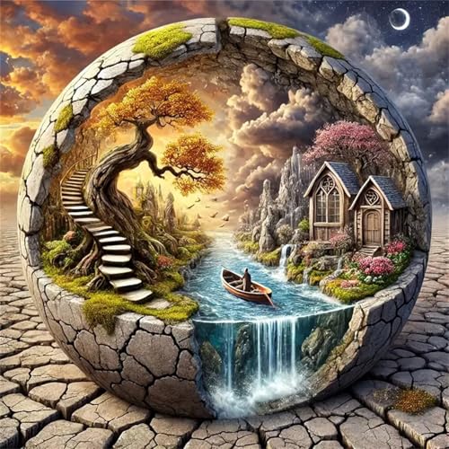120 Teile Puzzle für Erwachsene mit Traum-Weltraumdorf Puzzles, EIN Herausforderndes Rätsel,Puzzles für Die Ganze Familie,120 DIY Kunst Puzzle Home Dekoration Geschenke von Yeecer
