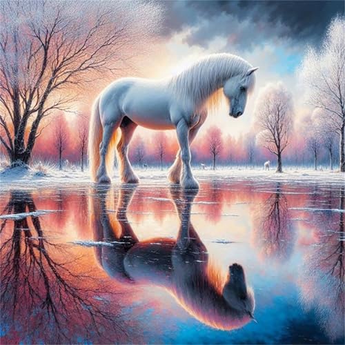120 Teile Puzzle für Erwachsene mit Winterliche Pferdelandschaft Puzzles, EIN Herausforderndes Rätsel, 120 Puzzles für Die Ganze Familie, DIY Kunst Puzzle Home Dekoration Geschenke von Yeecer
