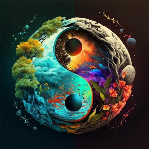 120 Teile Puzzle für Erwachsene mit Yin-Yang-Landschaft Puzzles, EIN Herausforderndes Rätsel, 120 Puzzles für Die Ganze Familie, DIY Kunst Puzzle Home Dekoration Geschenke von Yeecer