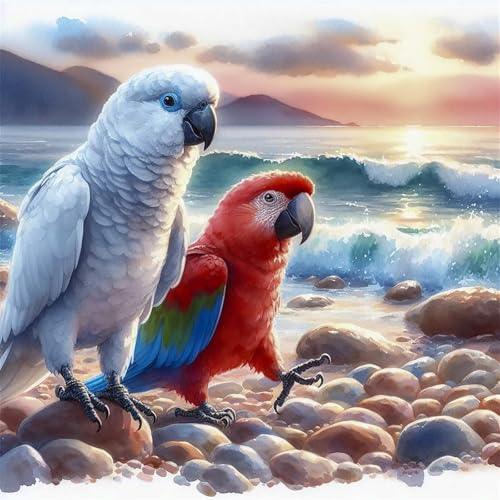 200 Teile Puzzle für Erwachsene mit Papageien am Meer Puzzles, EIN Herausforderndes Rätsel, 200 Puzzles für Die Ganze Familie, DIY Kunst Puzzle Home Dekoration Geschenke von Yeecer