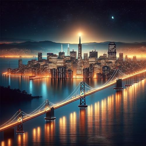 200 Teile Puzzle für Erwachsene mit Stadt Nacht Brücke Puzzles, EIN Herausforderndes Rätsel, 200 Puzzles für Die Ganze Familie, DIY Kunst Puzzle Home Dekoration Geschenke von Yeecer