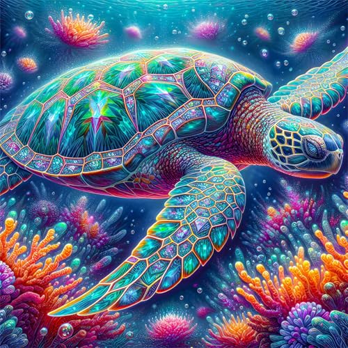 300 Teile Puzzle für Erwachsene mit Bunte Schildkrötenkoralle Puzzles, EIN Herausforderndes Rätsel,Puzzles für Die Ganze Familie,300 DIY Kunst Puzzle Home Dekoration Geschenke von Yeecer