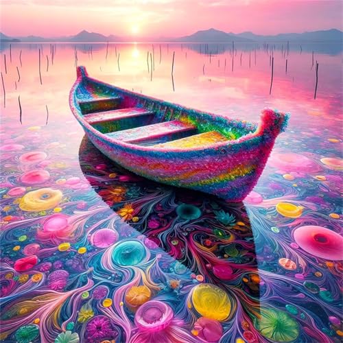 300 Teile Puzzle für Erwachsene mit Buntes Boot-Aquarell Puzzles, EIN Herausforderndes Rätsel, 300 Puzzles für Die Ganze Familie, DIY Kunst Puzzle Home Dekoration Geschenke von Yeecer