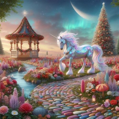 300 Teile Puzzle für Erwachsene mit Gartenlandschaft Einhorn Puzzles, EIN Herausforderndes Rätsel,Puzzles für Die Ganze Familie,300 DIY Kunst Puzzle Home Dekoration Geschenke von Yeecer