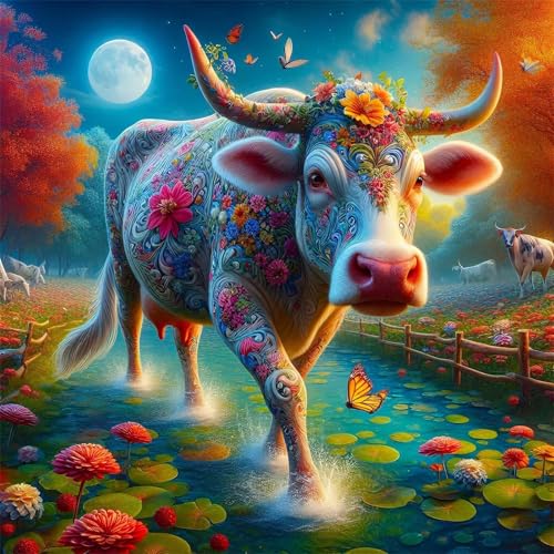 300 Teile Puzzle für Erwachsene mit Gemusterte Kuhblumen Puzzles, EIN Herausforderndes Rätsel, 300 Puzzles für Die Ganze Familie, DIY Kunst Puzzle Home Dekoration Geschenke 300 Teile Puzzle für Erwachsene mit Gemusterte Kuhblumen Puzzles, EIN Herausforderndes Rätsel, 300 Puzzles für Die Ganze Familie, DIY Kunst Puzzle Home Dekoration Geschenke von Yeecer