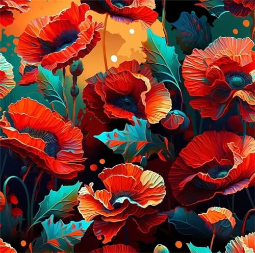 300 Teile Puzzle für Erwachsene mit Rote Mohnblumen Puzzles, EIN Herausforderndes Rätsel,Puzzles für Die Ganze Familie,300 DIY Kunst Puzzle Home Dekoration Geschenke von Yeecer