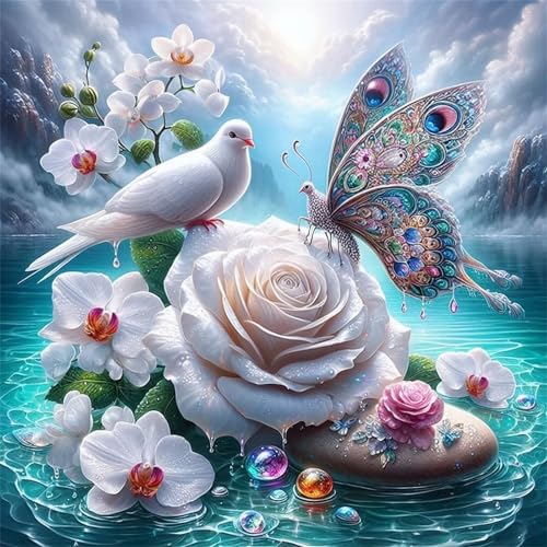 35 Teile Puzzle für Erwachsene mit Blumen Schmetterlinge Tauben Puzzles, EIN Herausforderndes Rätsel,Puzzles für Die Ganze Familie,35 DIY Kunst Puzzle Home Dekoration Geschenke von Yeecer