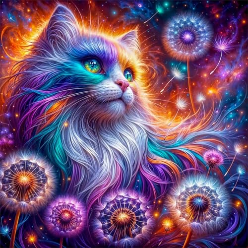 35 Teile Puzzle für Erwachsene mit Bunte Löwenzahnkatze Puzzles, EIN Herausforderndes Rätsel,Puzzles für Die Ganze Familie,35 DIY Kunst Puzzle Home Dekoration Geschenke von Yeecer