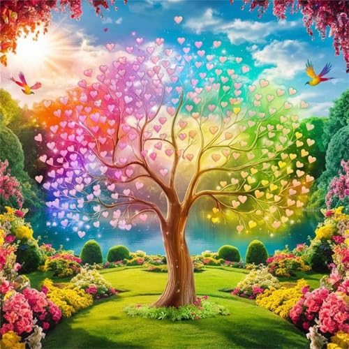 35 Teile Puzzle für Erwachsene mit Bunter Herzbaum Puzzles, EIN Herausforderndes Rätsel,Puzzles für Die Ganze Familie,35 DIY Kunst Puzzle Home Dekoration Geschenke von Yeecer