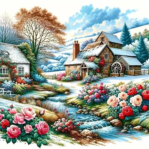 35 Teile Puzzle für Erwachsene mit Dorf Landschaft Fluss Puzzles, EIN Herausforderndes Rätsel,Puzzles für Die Ganze Familie,35 DIY Kunst Puzzle Home Dekoration Geschenke von Yeecer
