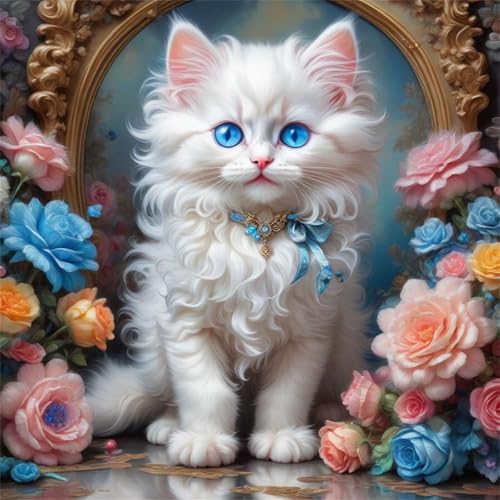 35 Teile Puzzle für Erwachsene mit Elegante Katzenblumen Puzzles, EIN Herausforderndes Rätsel,Puzzles für Die Ganze Familie,35 DIY Kunst Puzzle Home Dekoration Geschenke von Yeecer