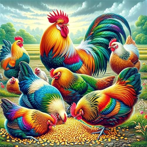 35 Teile Puzzle für Erwachsene mit Feld Hahn Tier Puzzles, EIN Herausforderndes Rätsel,Puzzles für Die Ganze Familie,35 DIY Kunst Puzzle Home Dekoration Geschenke von Yeecer