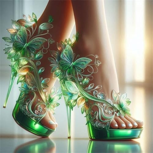 35 Teile Puzzle für Erwachsene mit Grüne High Heels Puzzles, EIN Herausforderndes Rätsel,Puzzles für Die Ganze Familie,35 DIY Kunst Puzzle Home Dekoration Geschenke von Yeecer