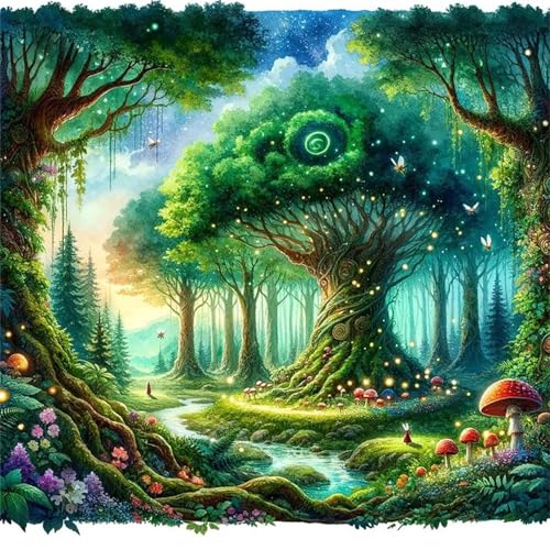 35 Teile Puzzle für Erwachsene mit Grüne Waldlandschaft Puzzles, EIN Herausforderndes Rätsel,Puzzles für Die Ganze Familie,35 DIY Kunst Puzzle Home Dekoration Geschenke von Yeecer