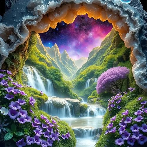 35 Teile Puzzle für Erwachsene mit Höhlenblumen-Wasserfall Puzzles, EIN Herausforderndes Rätsel,Puzzles für Die Ganze Familie,35 DIY Kunst Puzzle Home Dekoration Geschenke von Yeecer