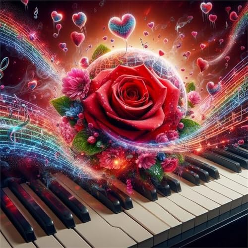 35 Teile Puzzle für Erwachsene mit Klavier Rosen Blumen Puzzles, EIN Herausforderndes Rätsel,Puzzles für Die Ganze Familie,35 DIY Kunst Puzzle Home Dekoration Geschenke von Yeecer