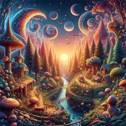 35 Teile Puzzle für Erwachsene mit Märchenhafte Landschaften Puzzles, EIN Herausforderndes Rätsel,Puzzles für Die Ganze Familie,35 DIY Kunst Puzzle Home Dekoration Geschenke von Yeecer