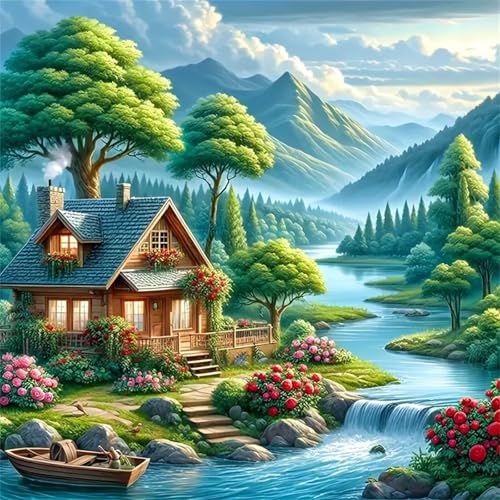 35 Teile Puzzle für Erwachsene mit Malerische Hütte am Flussufer Puzzles, EIN Herausforderndes Rätsel,Puzzles für Die Ganze Familie,35 DIY Kunst Puzzle Home Dekoration Geschenke von Yeecer