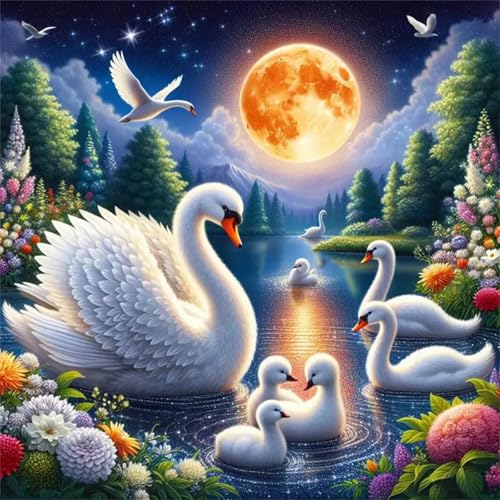 35 Teile Puzzle für Erwachsene mit Mondsee-Schwäne Puzzles, EIN Herausforderndes Rätsel,Puzzles für Die Ganze Familie,35 DIY Kunst Puzzle Home Dekoration Geschenke von Yeecer