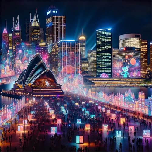 35 Teile Puzzle für Erwachsene mit Nachtansichten australischer Städte Puzzles, EIN Herausforderndes Rätsel,Puzzles für Die Ganze Familie,35 DIY Kunst Puzzle Home Dekoration Geschenke von Yeecer