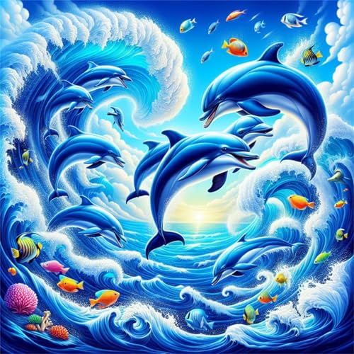 35 Teile Puzzle für Erwachsene mit Ozean-Delfin-Tiere Puzzles, EIN Herausforderndes Rätsel,Puzzles für Die Ganze Familie,35 DIY Kunst Puzzle Home Dekoration Geschenke von Yeecer
