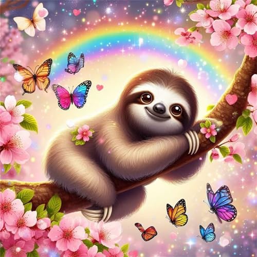 35 Teile Puzzle für Erwachsene mit Regenbogenblumen Faultier Puzzles, EIN Herausforderndes Rätsel,Puzzles für Die Ganze Familie,35 DIY Kunst Puzzle Home Dekoration Geschenke von Yeecer
