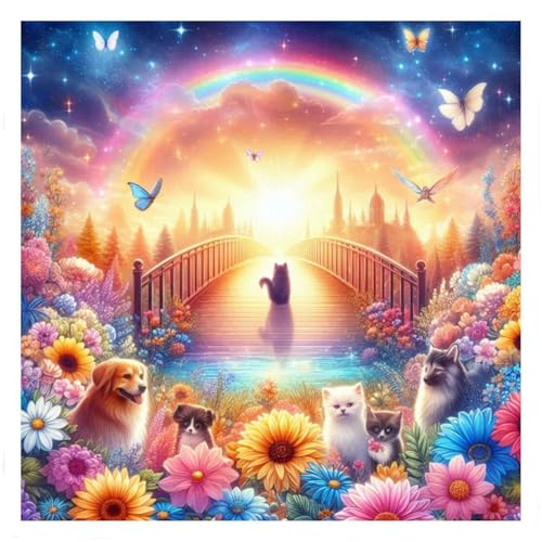 35 Teile Puzzle für Erwachsene mit Regenbogenbrücke Blumen Tiere Puzzles, EIN Herausforderndes Rätsel,Puzzles für Die Ganze Familie,35 DIY Kunst Puzzle Home Dekoration Geschenke von Yeecer